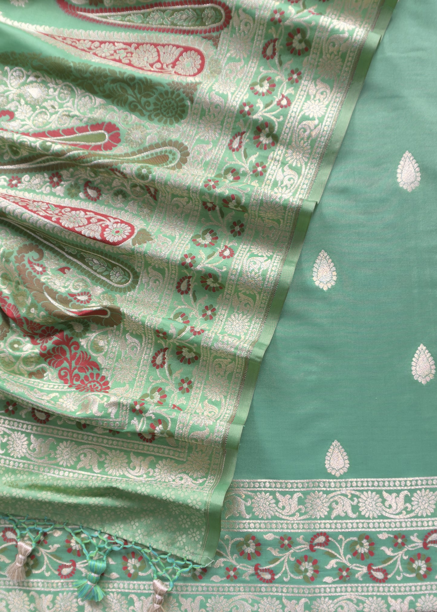 Handloom Paithani Weave Suit In Katan Silk