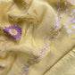 Yellow Summer Special Mul Chanderi Suit With Pitta and Appliqué Work