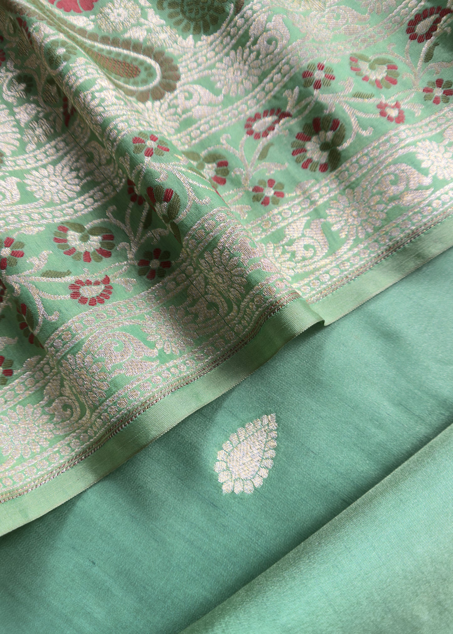 Handloom Paithani Weave Suit In Katan Silk