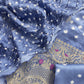 Heer Steel Blue Pure Gajji Silk Bandhani Suit With Gold Banarasi Weaving