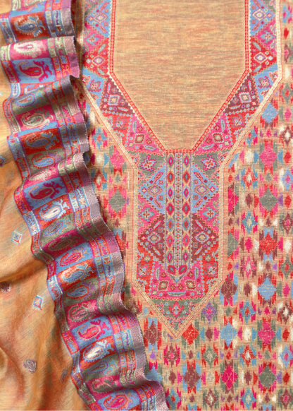 kani silk unstitched suit with dupatta

