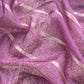 Voilet Banarasi Silk Brocade Suit With Organza Dupatta