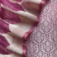 Pink Banarasi Silk Brocade Suit With Organza Dupatta