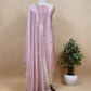 Pink Banarasi Silk Brocade Suit With Organza Dupatta