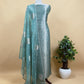 Pine Green Banarasi Silk Brocade Suit With Organza Dupatta