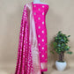 Gajri Pink Silk Suit With Zari Weaving