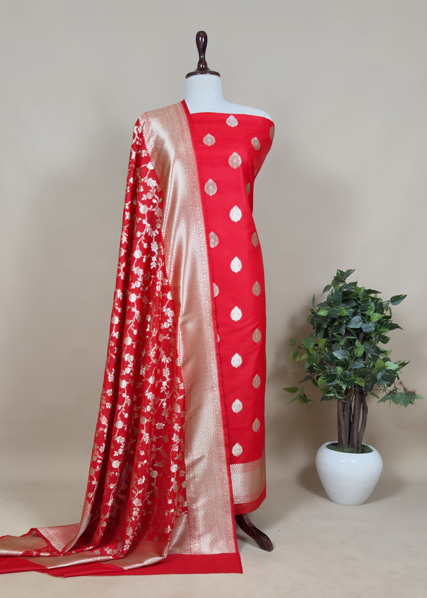 red Silk Suit For Bridal Trousseau

