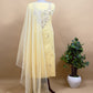 Butter Yellow Kota Doria Dupatta Suit with Pitta Work