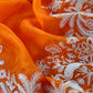 Kalasheel Luxe Orange Handloom Organza Suit With Garden French Embroidery