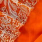 Kalasheel Luxe Orange Handloom Organza Suit With Garden French Embroidery