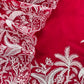 Kalasheel Luxe Red Handloom Organza Suit With Garden French Embroidery