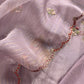 Lavender Wedding Bells Pure Tissue Silk Unstitched Suit Fabric With Dabka And Zardosi Handwork
