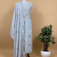 Chikoo Handloom Mul Chanderi Suit With Gold Pitta Hand Work