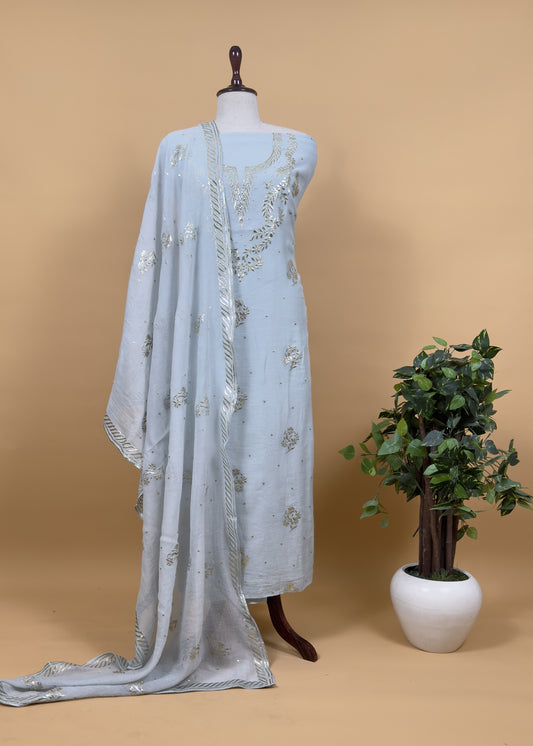 mul chanderi suit with dupatta

