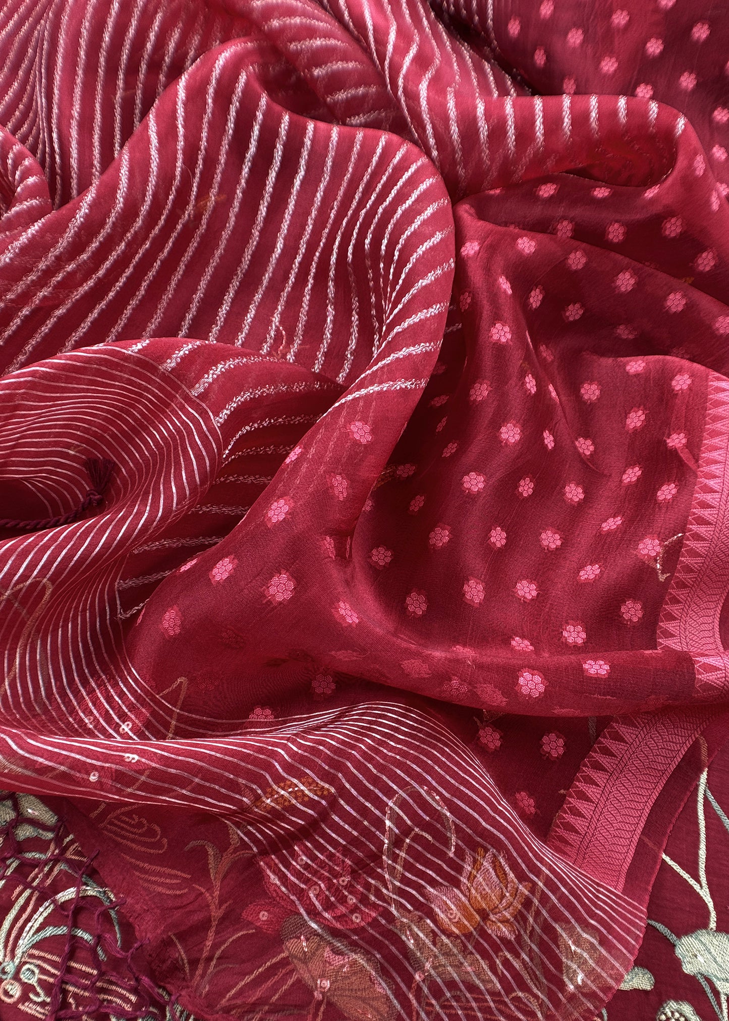 pure mulmul suit with organza dupatta

