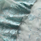 Powder Blue Pure Handwoven Organza Three-Piece Suit With Parsi Embroidery