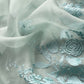 Powder Blue Pure Handwoven Organza Three-Piece Suit With Parsi Embroidery