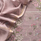 Pink Pure Mulmul Unstitched Suit Fabric With Rajput Jaipuri Resham Embroidery