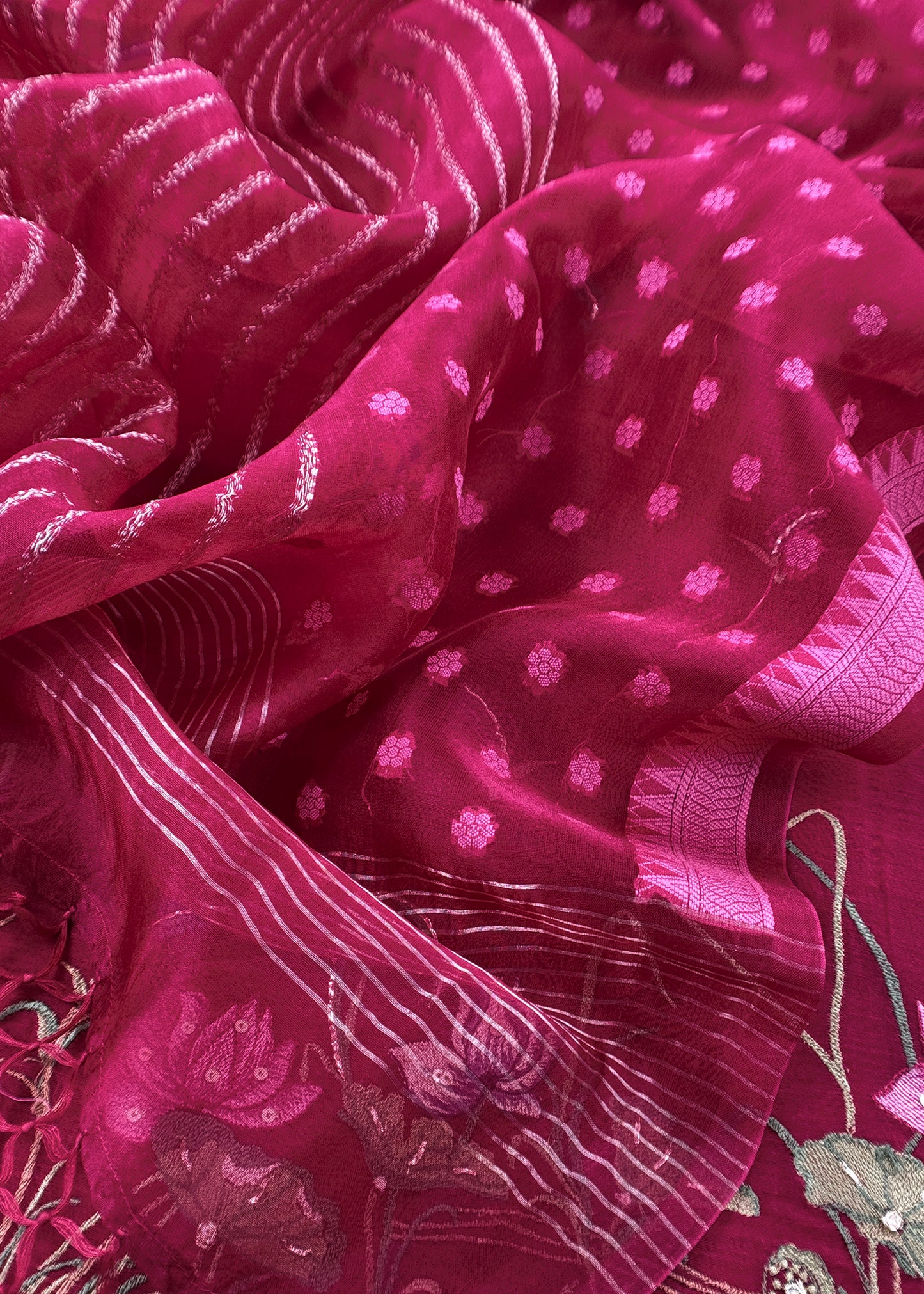 mulmul unstitched suit with dupatta

