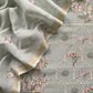 Pure Mulmul Unstitched Suit Fabric With Rajput Jaipuri Resham Embroidery