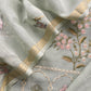 Pure Mulmul Unstitched Suit Fabric With Rajput Jaipuri Resham Embroidery