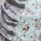 Light Blue Pure Crepe Digital Print Suit Fabric With Resham Embroidery And Lace Work