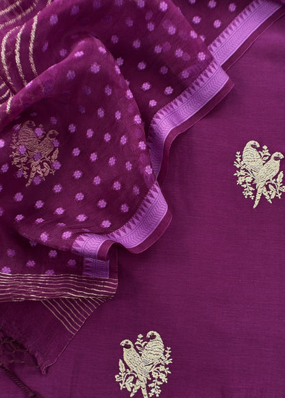 mulmul unstitched suit with dupatta

+
