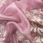Kalasheel Luxe Lavender Handloom Organza Suit With Garden French Embroidery