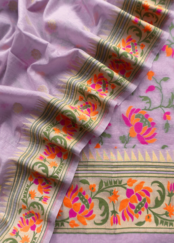 Handloom Banarasi Suit With Paithani Weaving