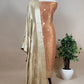 Golden Brown Tissue Silk Unstitched Suit With Contrast Green Dupatta