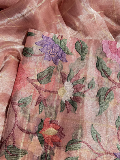 tissue Silk Saree With Zari Weaving

