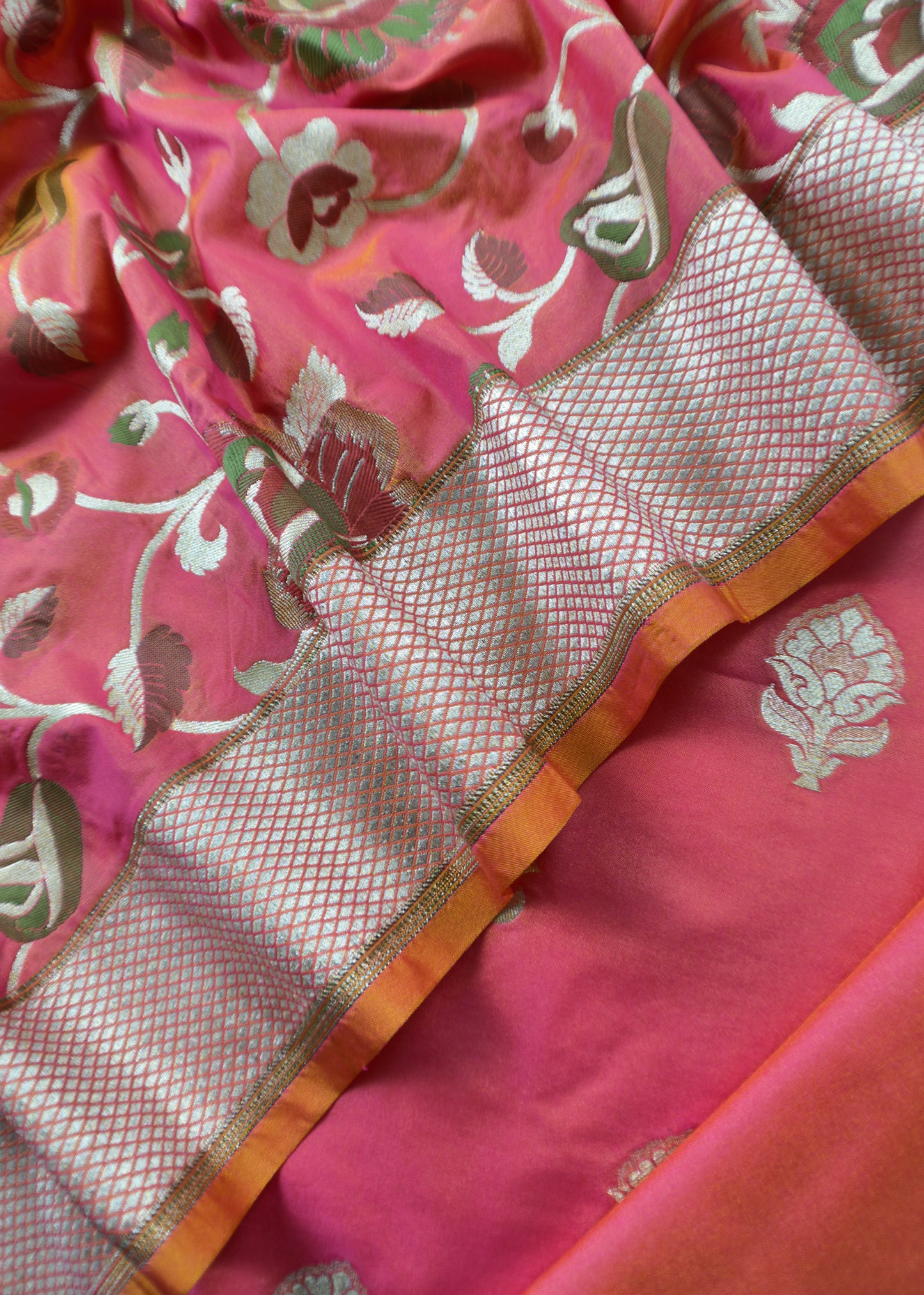 Handloom Phool-Patti Weaving Suit In Katan Silk