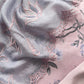 Pink Lavender Pure Crepe Digital Print Suit Fabric With Resham Embroidery And Lace Work