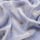 Kalasheel Luxe Flamingo Light Steel Blue Handwoven Mul Suit Fabric With French Roses Embroidery