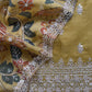 Rangreza Kalasheel Luxe Citrine Yellow Handloom Organza Suit With Real Hand-painted Kalamkari And Hand Work
