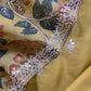 Rangreza Kalasheel Luxe Citrine Yellow Handloom Organza Suit With Real Hand-painted Kalamkari And Hand Work