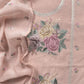 Kalasheel Luxe Flamingo Pink Handwoven Mul Suit Fabric With French Roses Embroidery