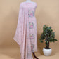 Kalasheel Luxe Flamingo Pink Handwoven Mul Suit Fabric With French Roses Embroidery