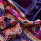 Burgundy Wine Pure Maheshwari Silk Natraj Kalamkari Unstitched Suit Fabric