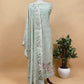 Sage Green Pure Mul Pichwai Unstitched Suit With Pichwai Embroidery