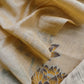 Corn Yellow Lotus Pichwai Jamdani Weaving Linen Chanderi Unstitched Suit
