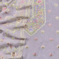 Pastel Purple Parsi Embroidered Unstitched Suit In Organza