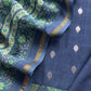 Blue And Green Maheshwari Silk Suit With Banarasi Bootis