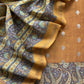 Mustard And Brown Maheshwari Silk Suit With Banarasi Bootis
