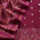 Magenta Pink Maheshwari Silk Suit With Banarasi Bootis