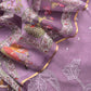 Iris Purple Pure Organza Suit With Rose Tissue Appliqué Work And Pichwai Dupatta