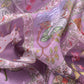Iris Purple Pure Organza Suit With Rose Tissue Appliqué Work And Pichwai Dupatta