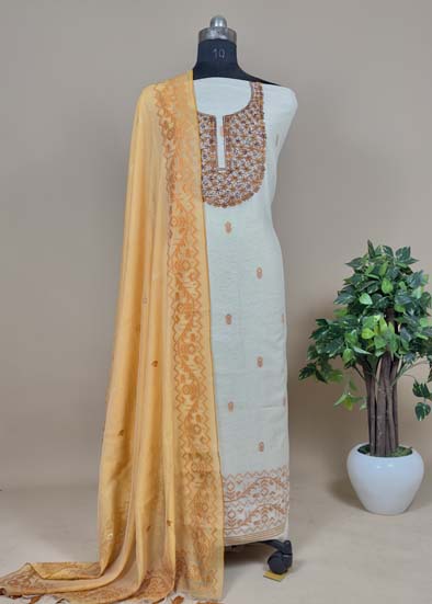 linen chanderi suit for women