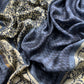 Indigo Paisley Block Print Pure Maheshwari Silk Unstitched Suit Fabric