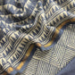 Indigo Paisley Block Print Pure Maheshwari Silk Unstitched Suit Fabric